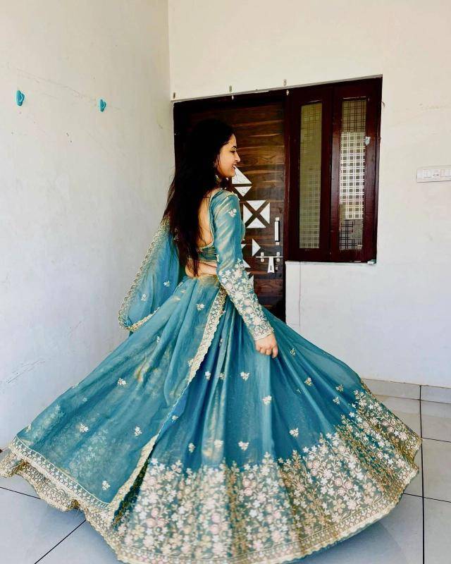PRESENTING NEW PARTY WEAR ALC 98 silk Blue Wholesale lehenga choli in HyderabadLehenga choli manufacturers in Hyderabad